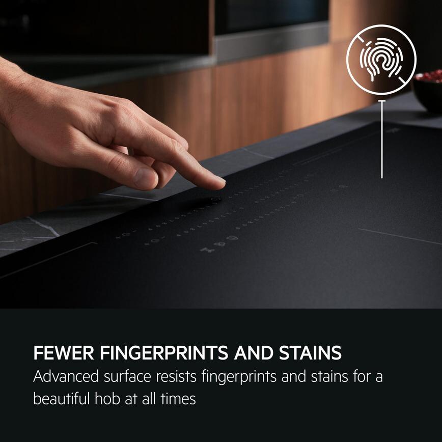 AEG Saphire Matt Blk Ind Hob 60cm Less Stains