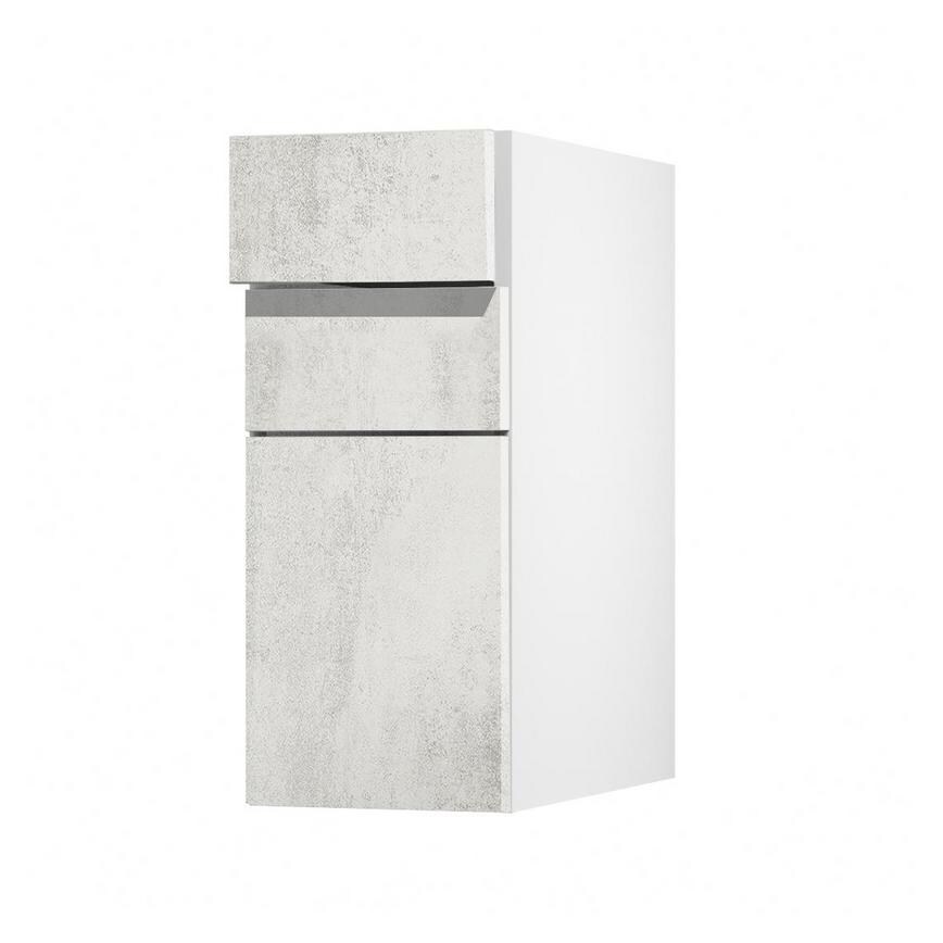 Hockley Textured White Stone 160mm x 300mm Kitchen Drawer Unit Angled Open