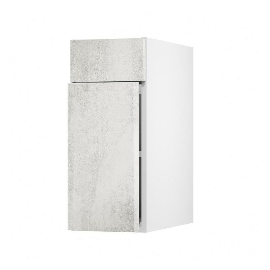 Hockley Textured White Stone 557mm x 300mm Full Height Drawerline Kitchen Door Unit Angled Open