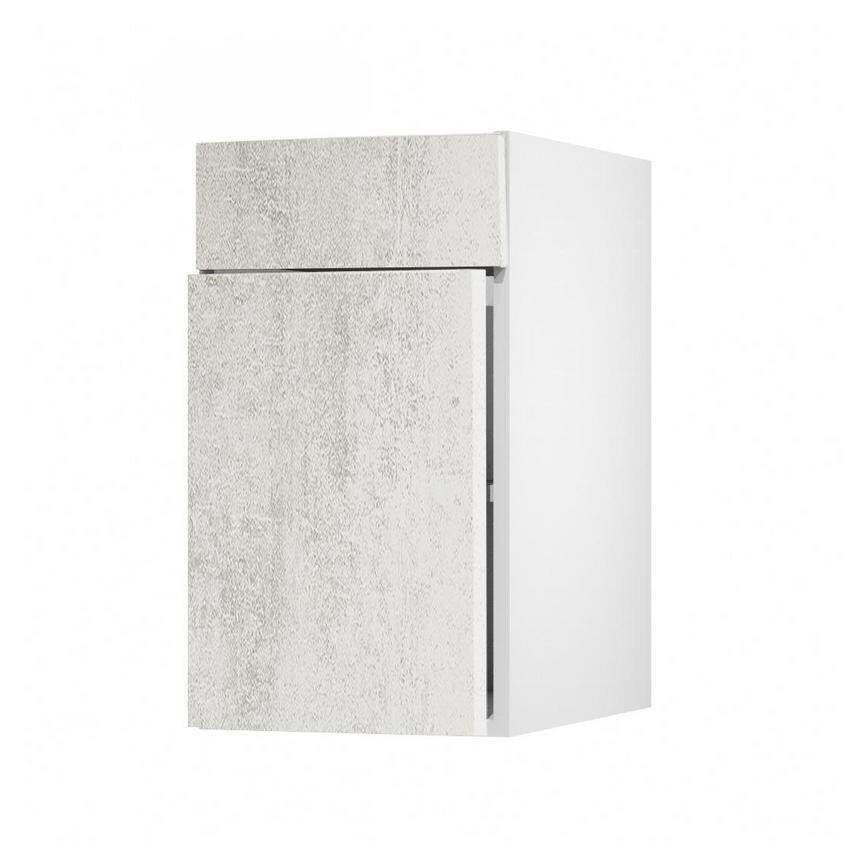 Hockley Textured White Stone 557mm x 400mm Full Height Drawerline Kitchen Door Unit Angled Open