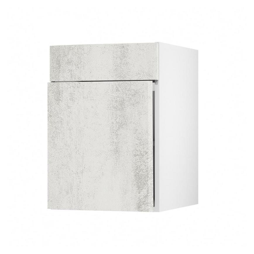 Hockley Textured White Stone 557mm x 500mm Full Height Drawerline Kitchen Door Unit Angled Open