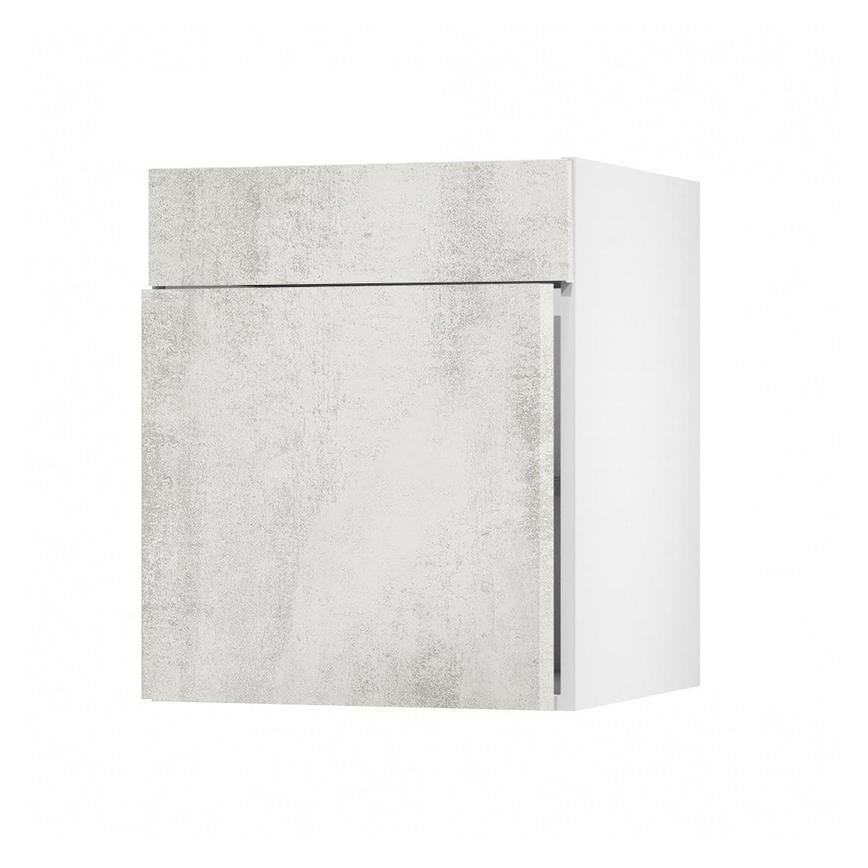 Hockley Textured White Stone 557mm x 600mm Full Height Drawerline Kitchen Door Unit Angled Open