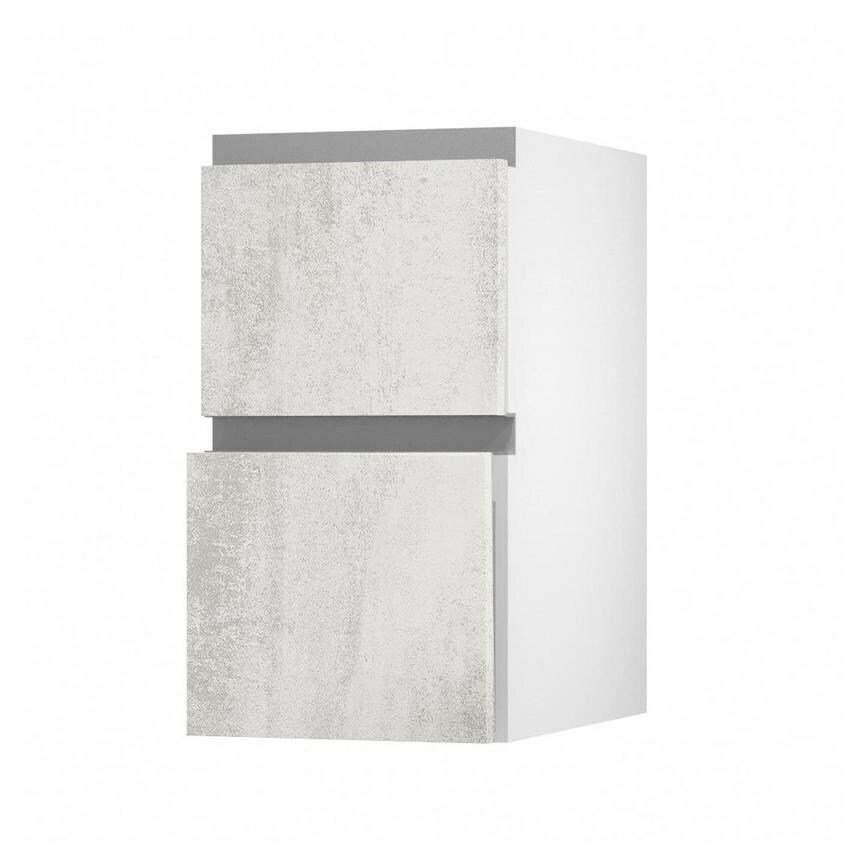 Hockley Textured White Stone 342mm x 400mm Pan Kitchen Drawer Unit Angled Open