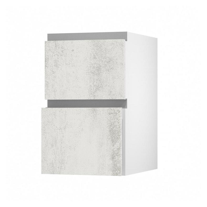 Hockley Textured White Stone 342mm x 450mm Pan Kitchen Drawer Unit Angled Open