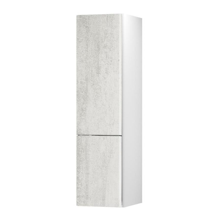 Hockley Textured White Stone 1220mm x 500mm Full Height Larder Kitchen Door Unit Angled Open