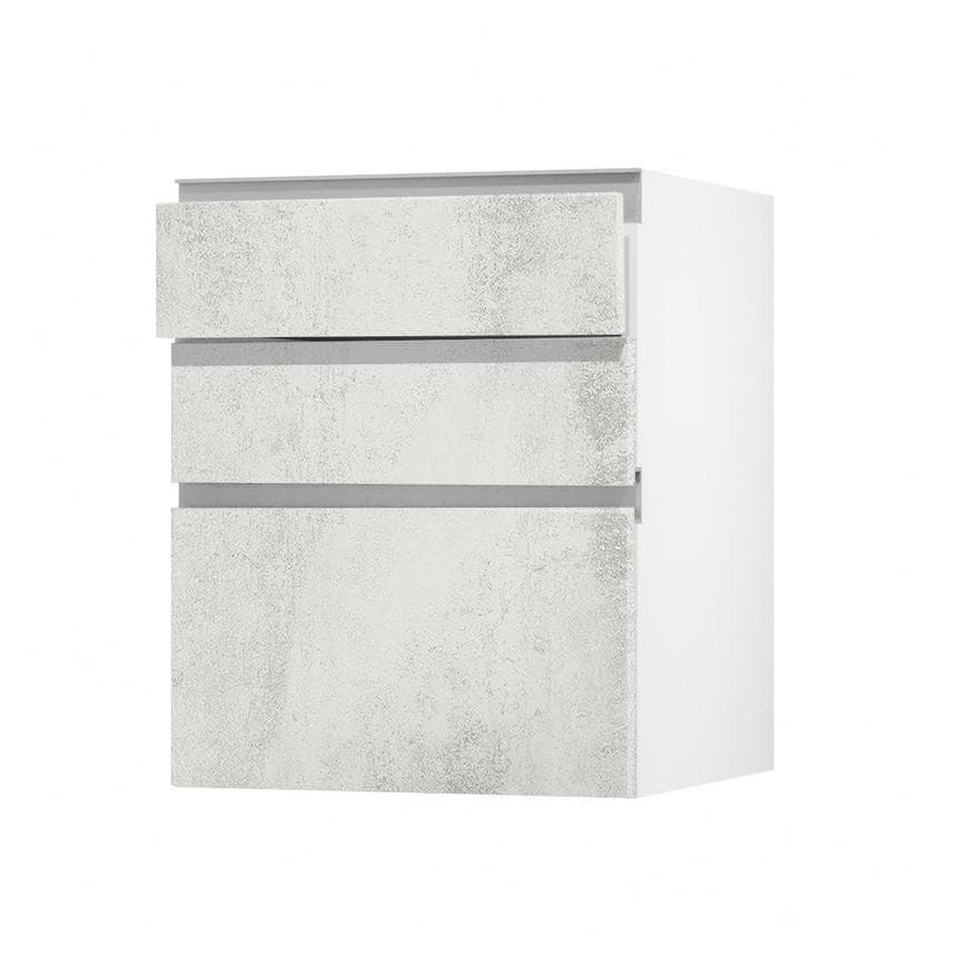 Hockley Textured White Stone 170mm x 600mm Kitchen Drawer Unit Angled Open