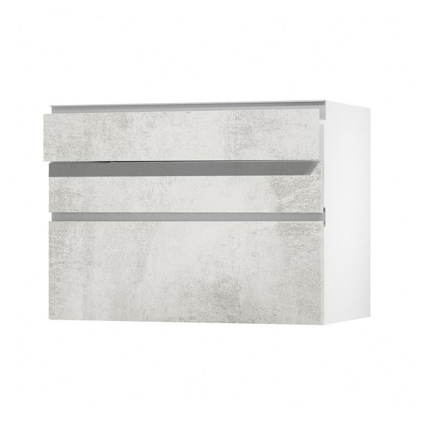 Hockley Textured White Stone 170mm x 1000mm Kitchen Drawer Unit Angled Open