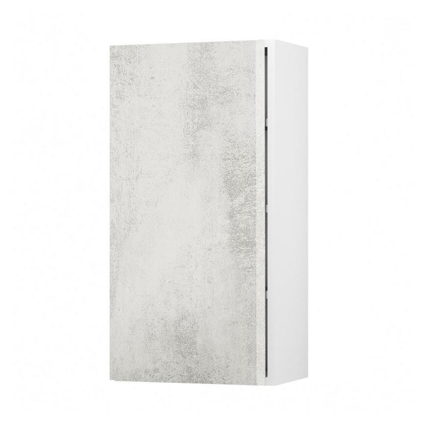 Hockley Textured White Stone 900mm x 450mm Tall Kitchen Door Unit Angled Open
