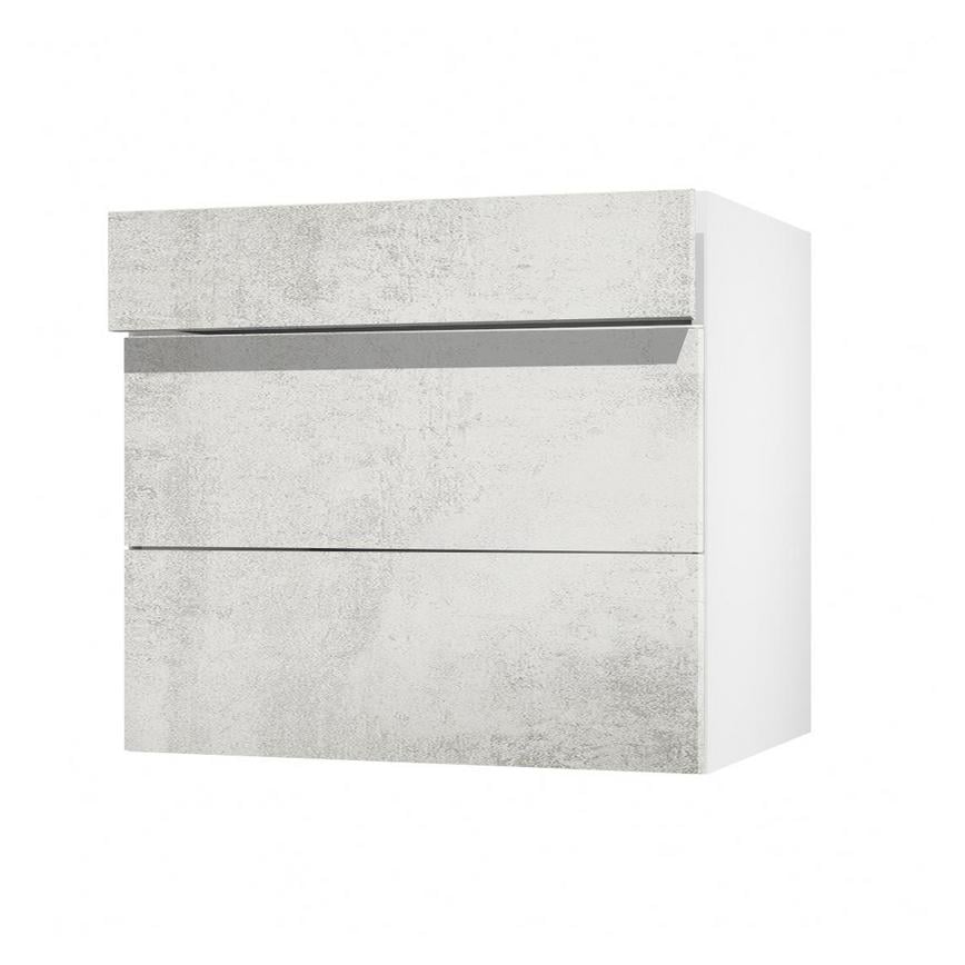 Hockley Textured White Stone 160mm x 800mm Kitchen Drawer Unit Angled Open