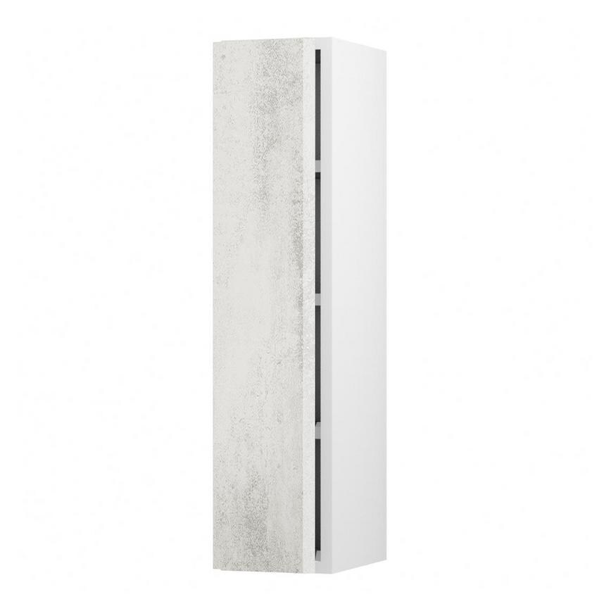 Hockley Textured White Stone 900mm x 200mm Tall Kitchen Door Unit Angled Open
