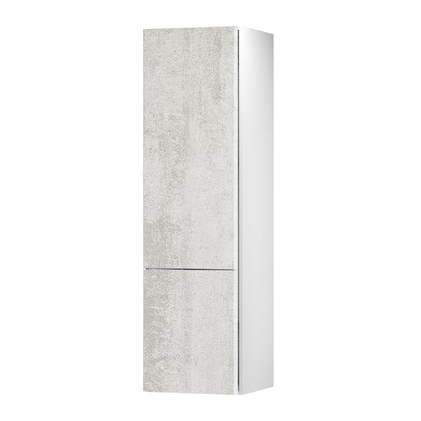 Hockley Textured White Stone 1400mm x 600mm Tall Appliance Tower Kitchen Door Unit Angled Open