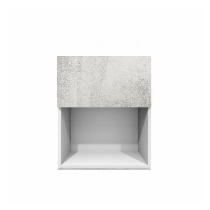 Hockley Textured White Stone 326mm x 600mm Full Height Microwave Top Box Kitchen Door Unit Front View