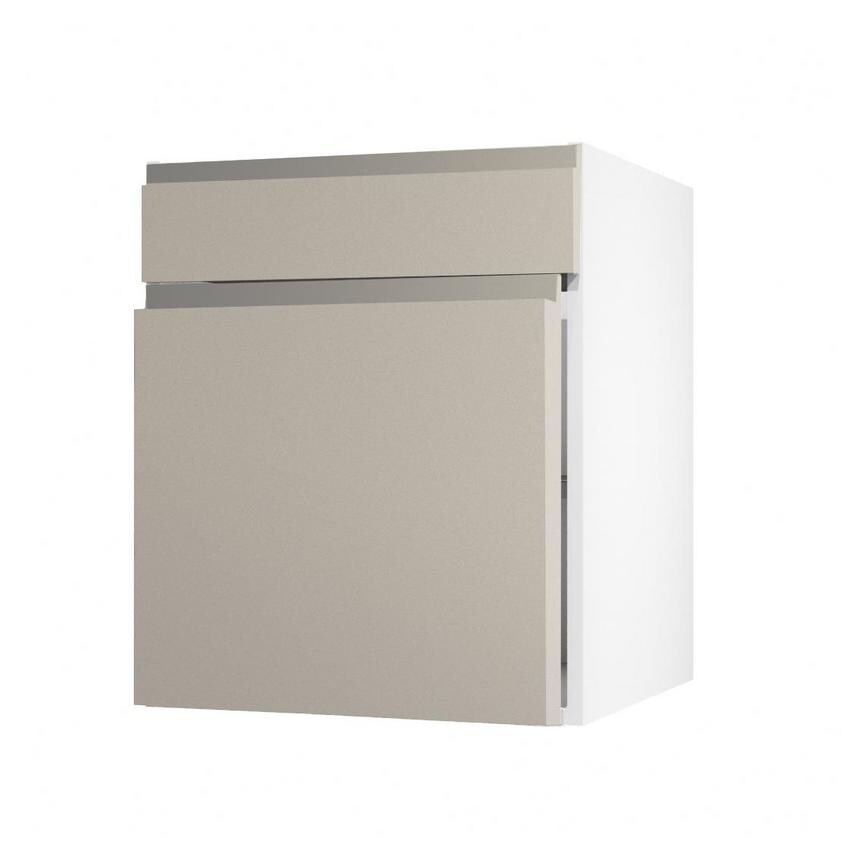 Clerkenwell Matt Metallic Titanium 557mm x 600mm Full Height Drawerline Kitchen Door Angled Open