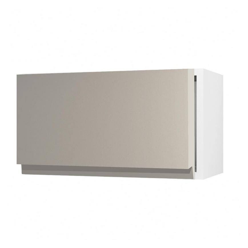 Clerkenwell Matt Metallic Titanium 326mm x 600mm Full Height Microwave Top Box Kitchen Door Angled Open