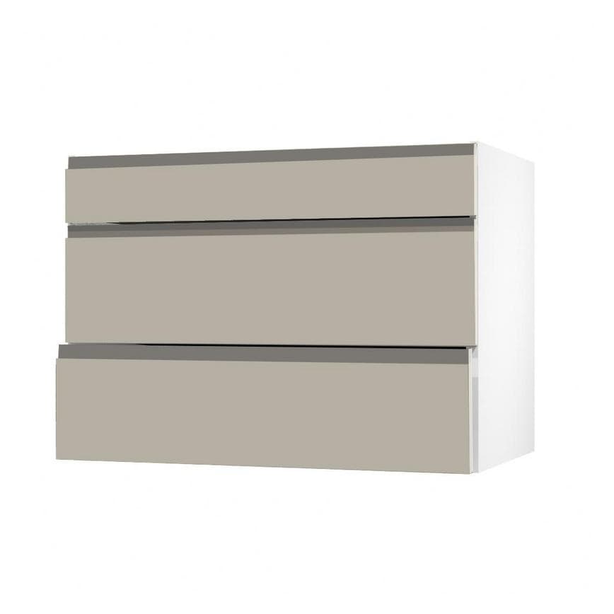Clerkenwell Matt Metallic Titanium 275mm x 1000mm Appliance Tower Kitchen Drawer Angled Open