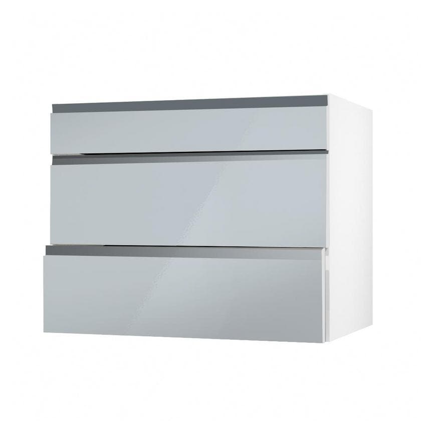 Clerkenwell Gloss Mist 275mm x 900mm Pan Kitchen Drawer Angled Open
