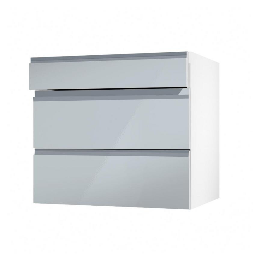 Clerkenwell Gloss Mist 160mm x 800mm Kitchen Drawer Angled Open