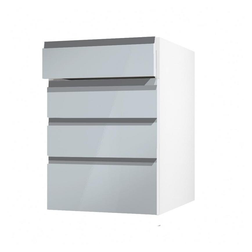 Clerkenwell Gloss Mist 160mm x 500mm Kitchen Drawer Angled Open