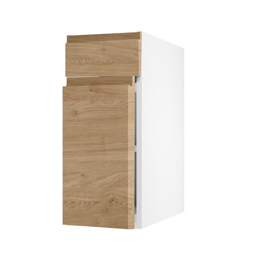 Clerkenwell Matt Natural Oak 557mm x 300mm Full Height Drawerline Kitchen Door Angled Open