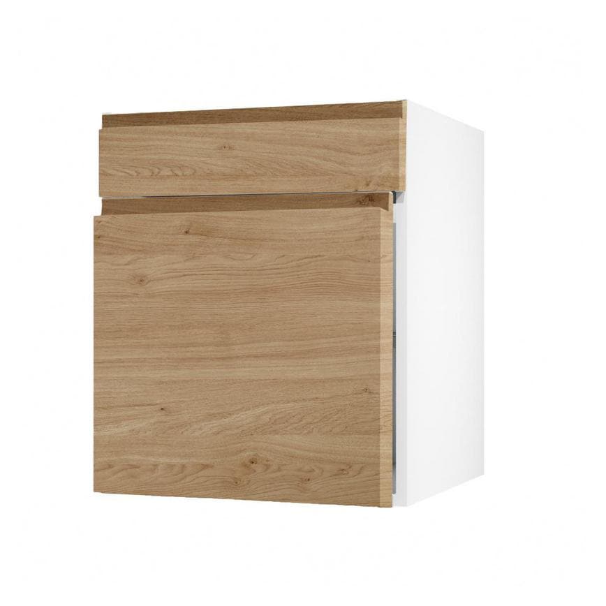 Clerkenwell Matt Natural Oak 557mm x 600mm Full Height Drawerline Kitchen Door Angled Open