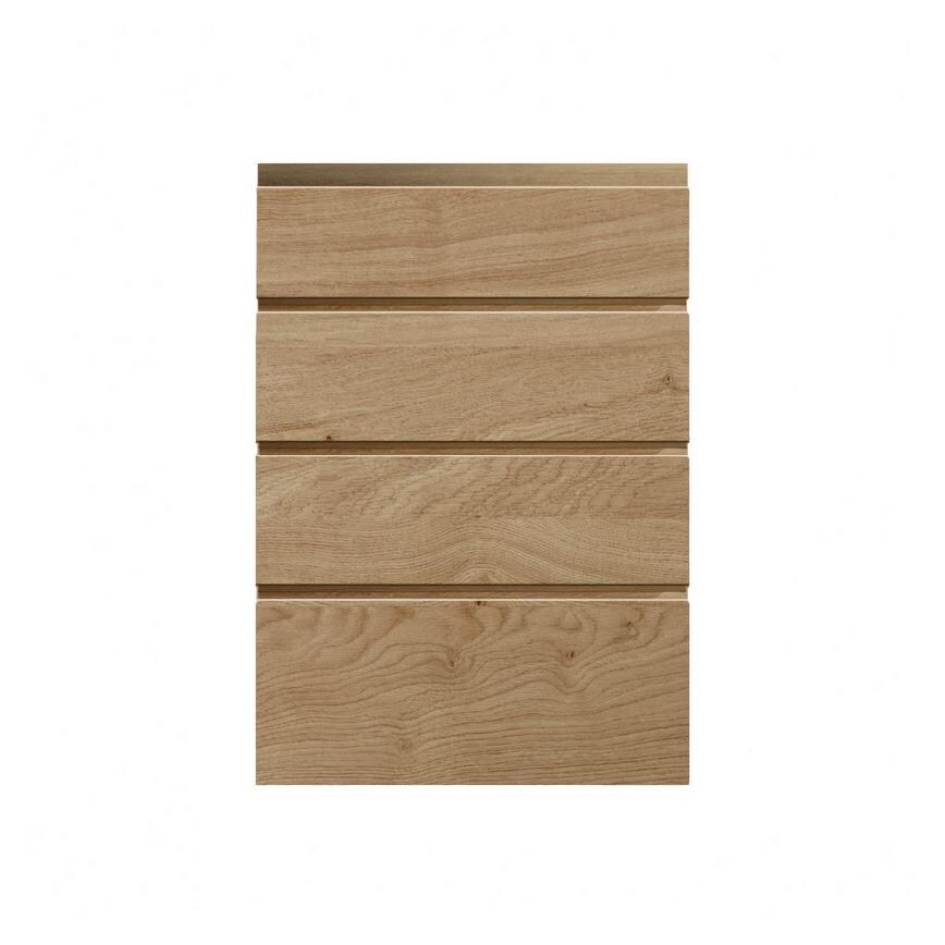 Clerkenwell Matt Natural Oak 227mm x 500mm Deep Kitchen Drawer Unit Viewed From The Front