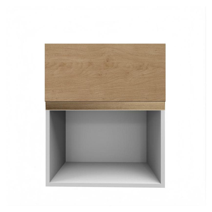 Clerkenwell Matt Natural Oak 326mm x 600mm Full Height Microwave Top Box Kitchen Door Unit Viewed From The Front