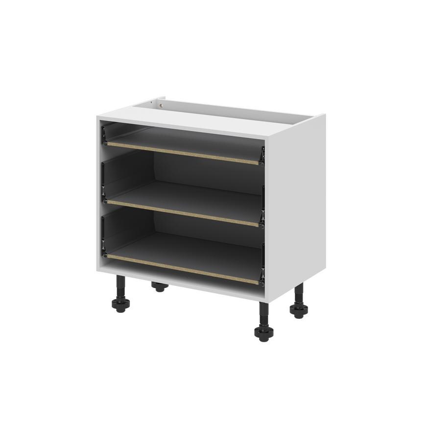 White 720mm x 900mm x 575mm Ready Assembled Pre-Fitted Blum 3 Drawer Base Cabinet