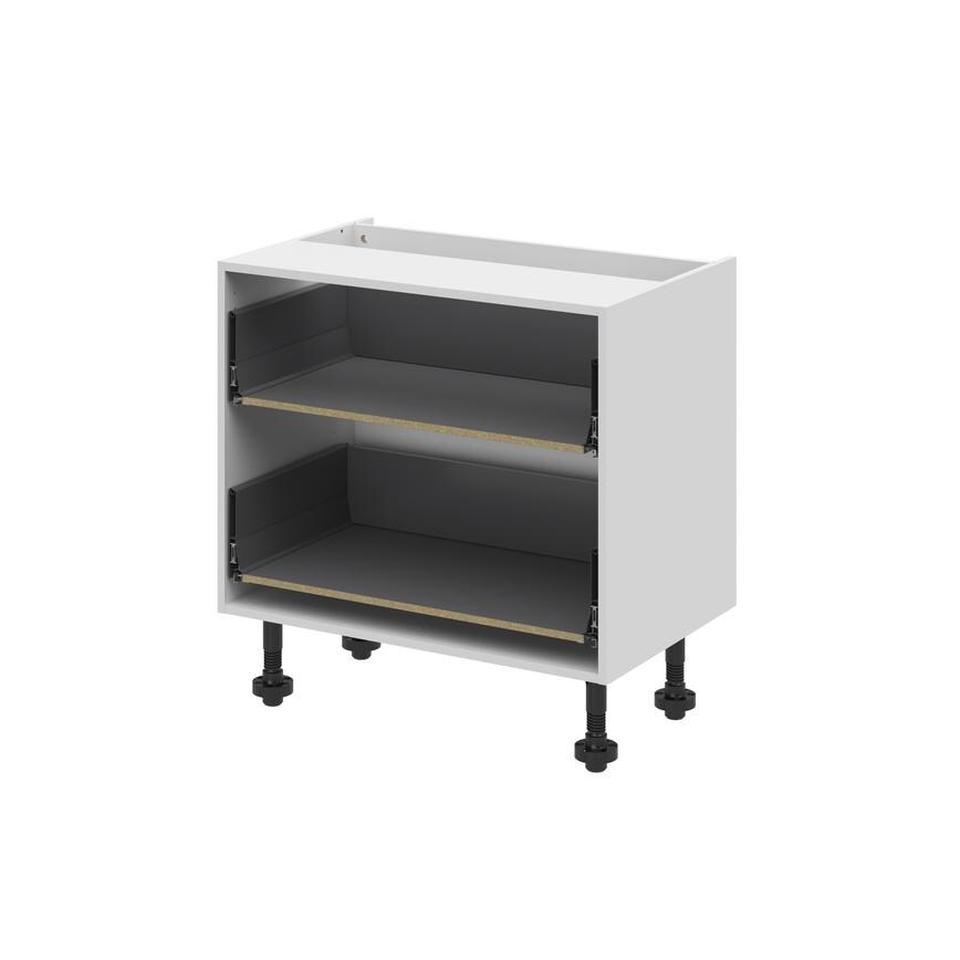 White 720mm x 900mm x 575mm Ready Assembled Pre-Fitted Blum 2 Drawer Base Cabinet