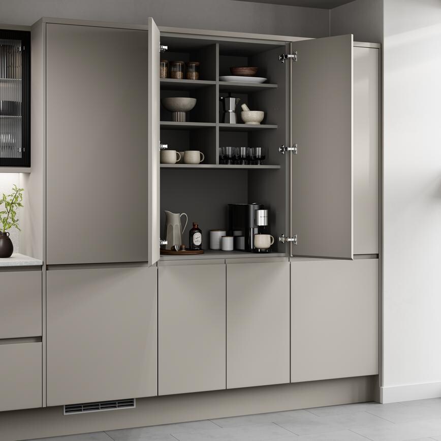 Croft Grey 1222mm x 800mm x 575mm Ready Assembled Larder Top Tower Cabinet