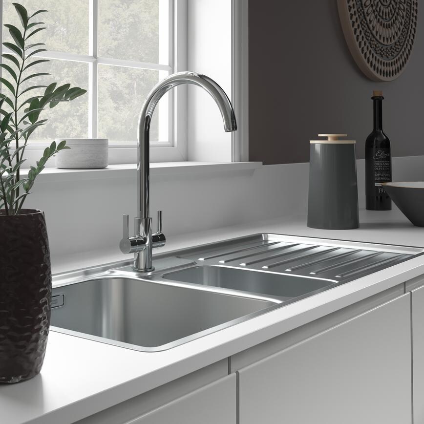Franke Bell S/Steel 1.5 Bowl Sink RH