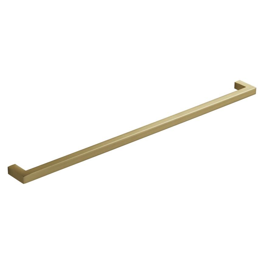 Thin Square Brushed Brass D Cupboard Handle 330mm