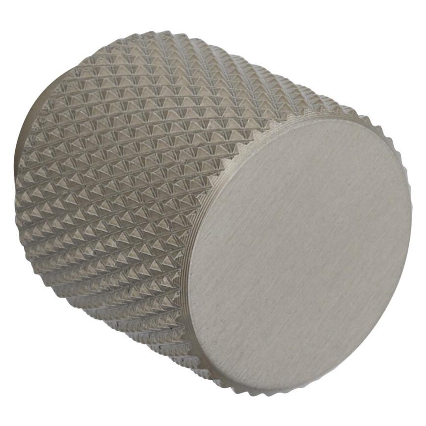 Brushed Nickel Knurled Round Knob Handle