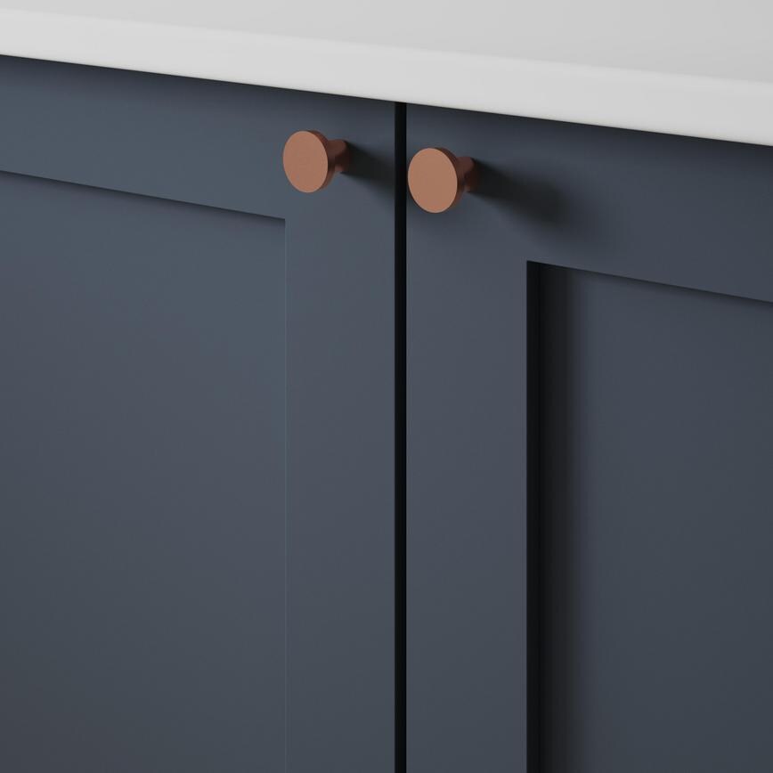 Metric Brushed Copper Effect Round Knob