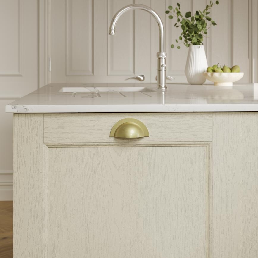 Earl Polished Brass Effect Classic Cup Cupboard Handle 104mm