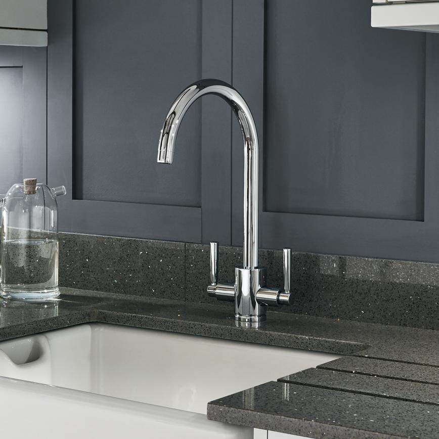Lewes White Dry Sink and Tap