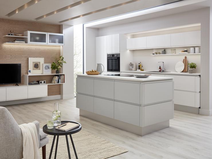 Clerkenwell Gloss White and Matt Grey - Linear Kitchen