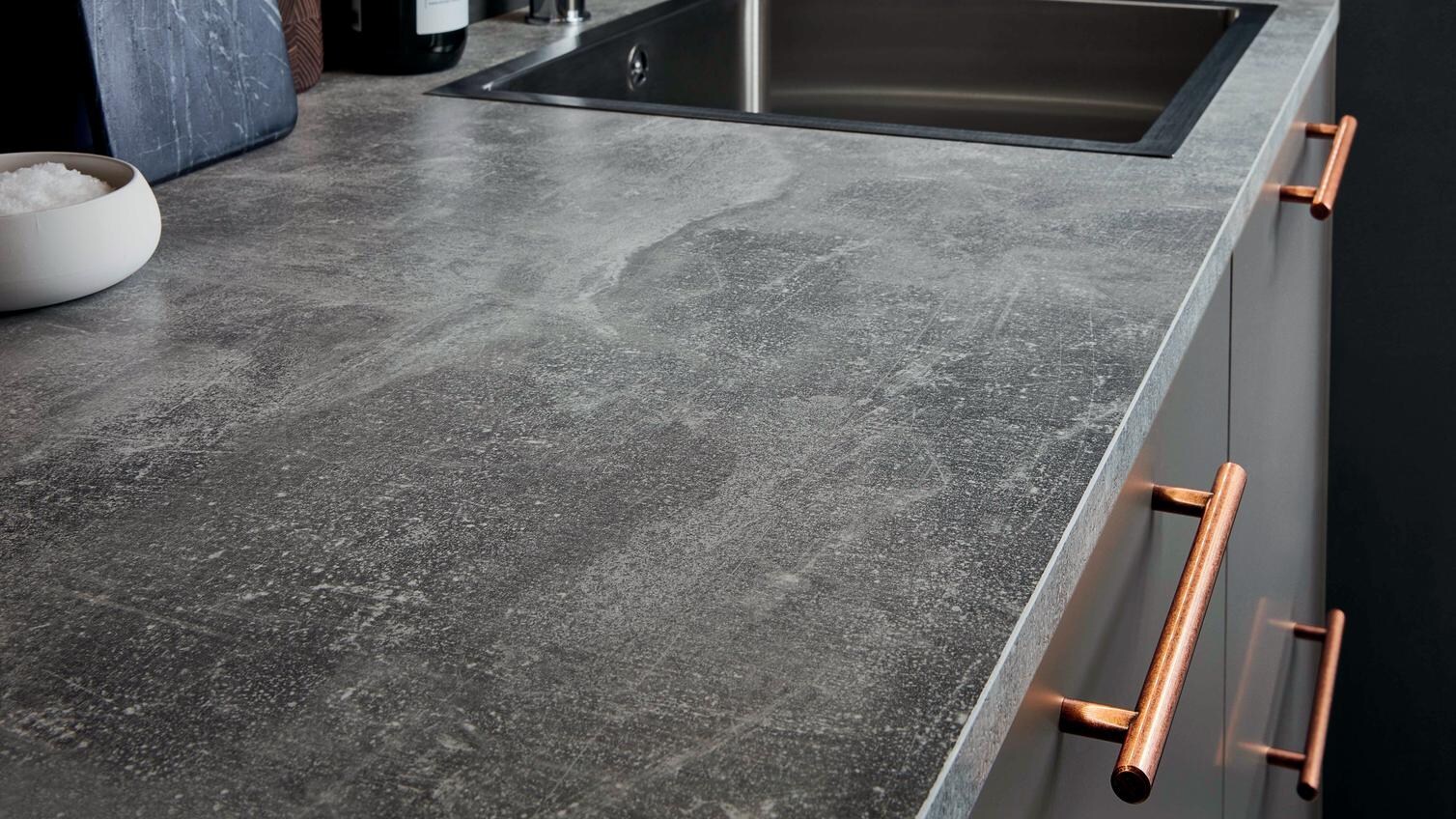 Grey Concrete Effect Square Edged Worktop