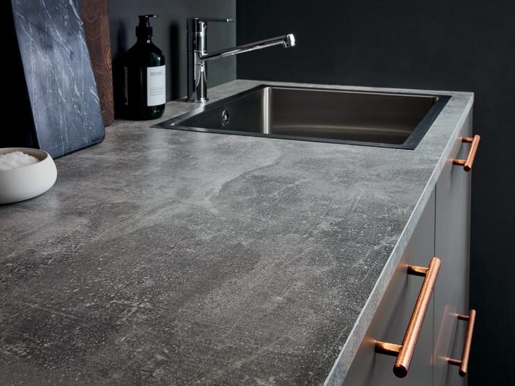 Grey Concrete Effect Square Edged Worktop