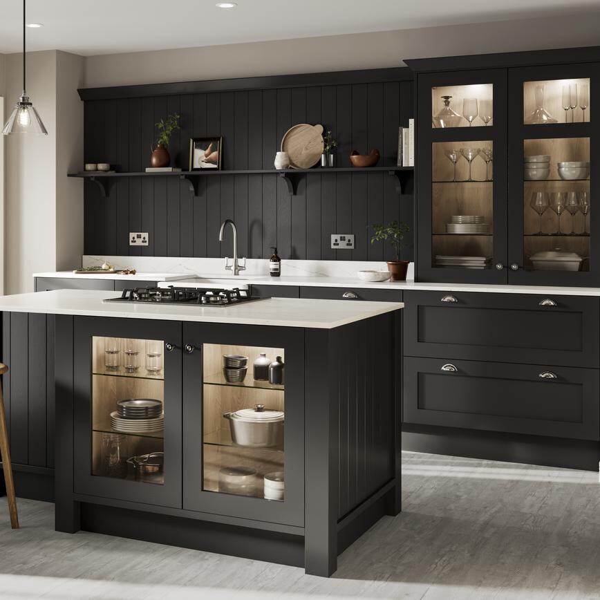 Chilcomb Charcoal Main Kitchen Set Shot 