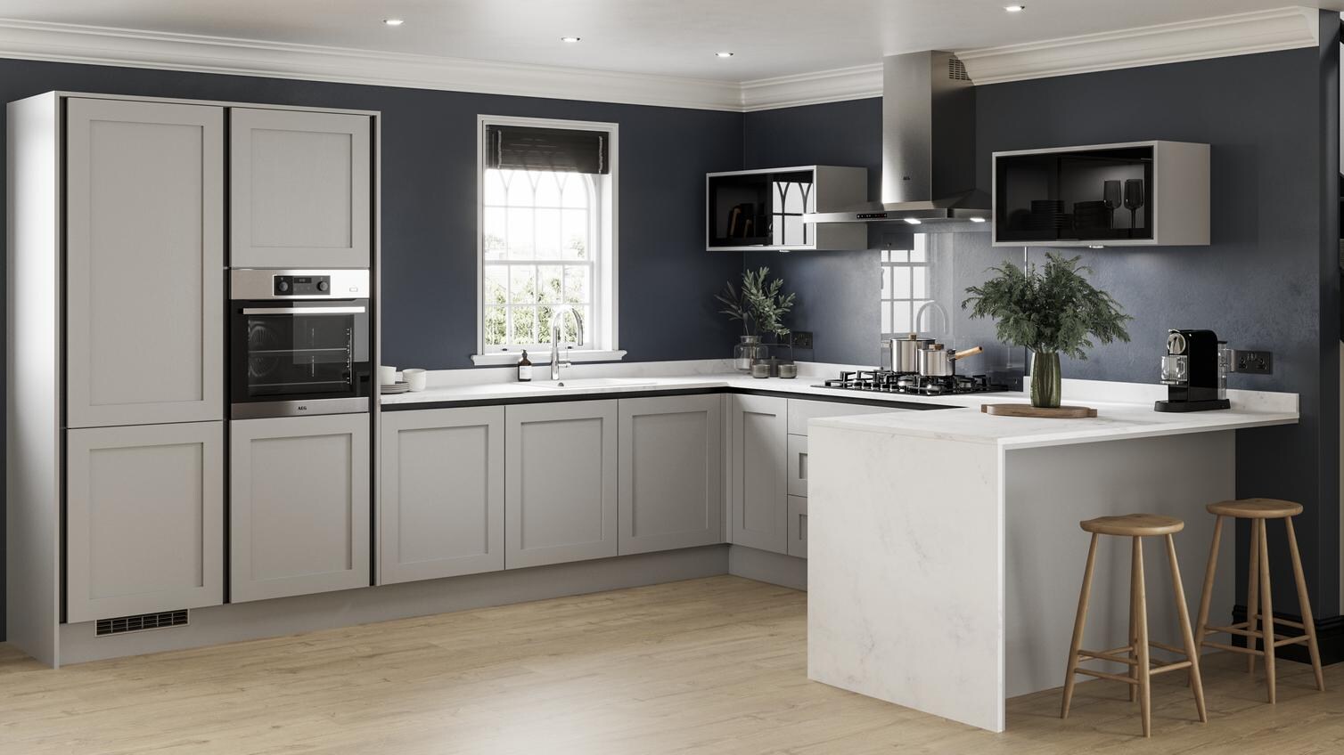 Chilcomb Dove Grey Handleless Cameo
