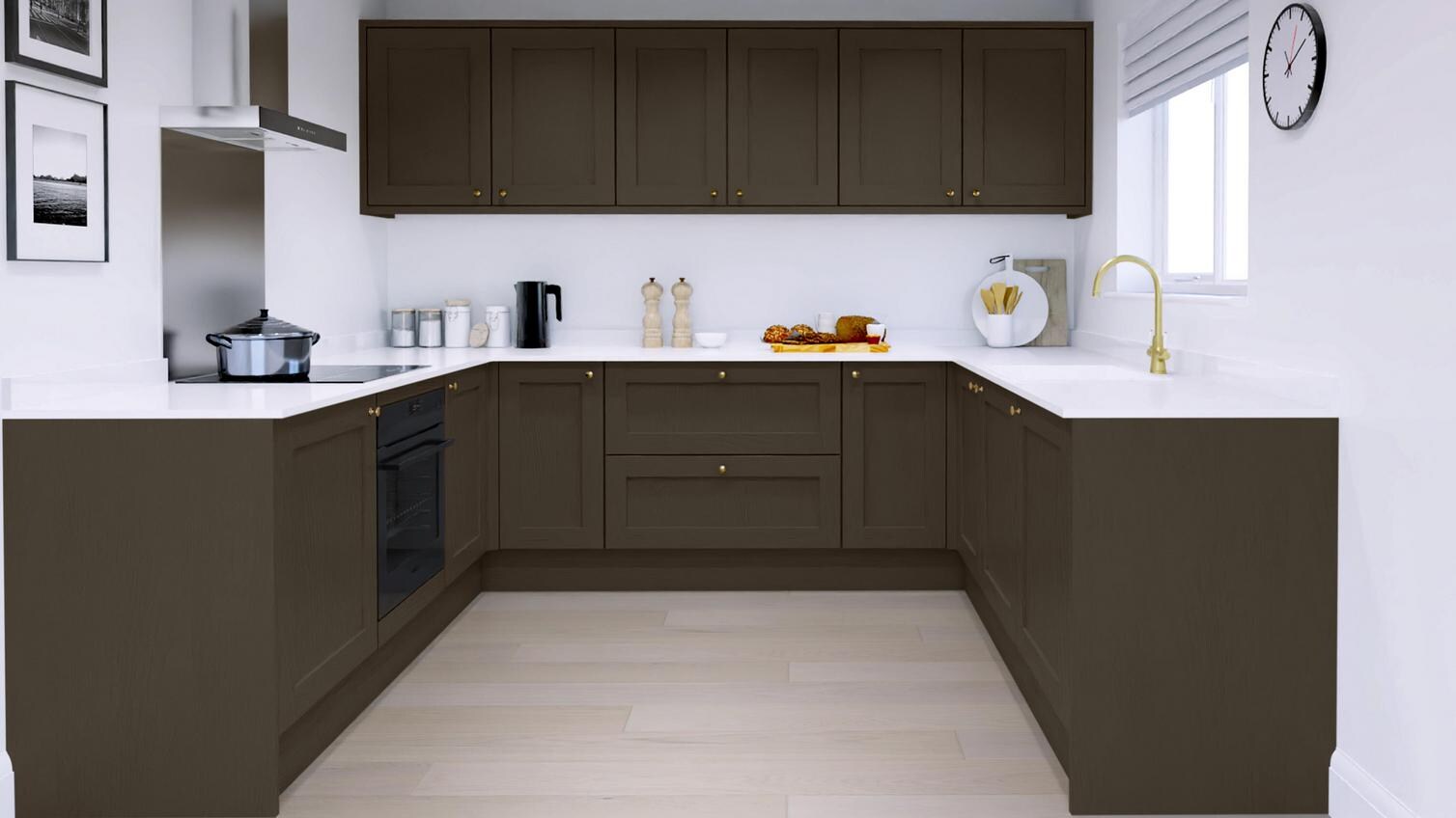 Chilcomb Paint To Order Truffle EKES U Shape Kitchen Set