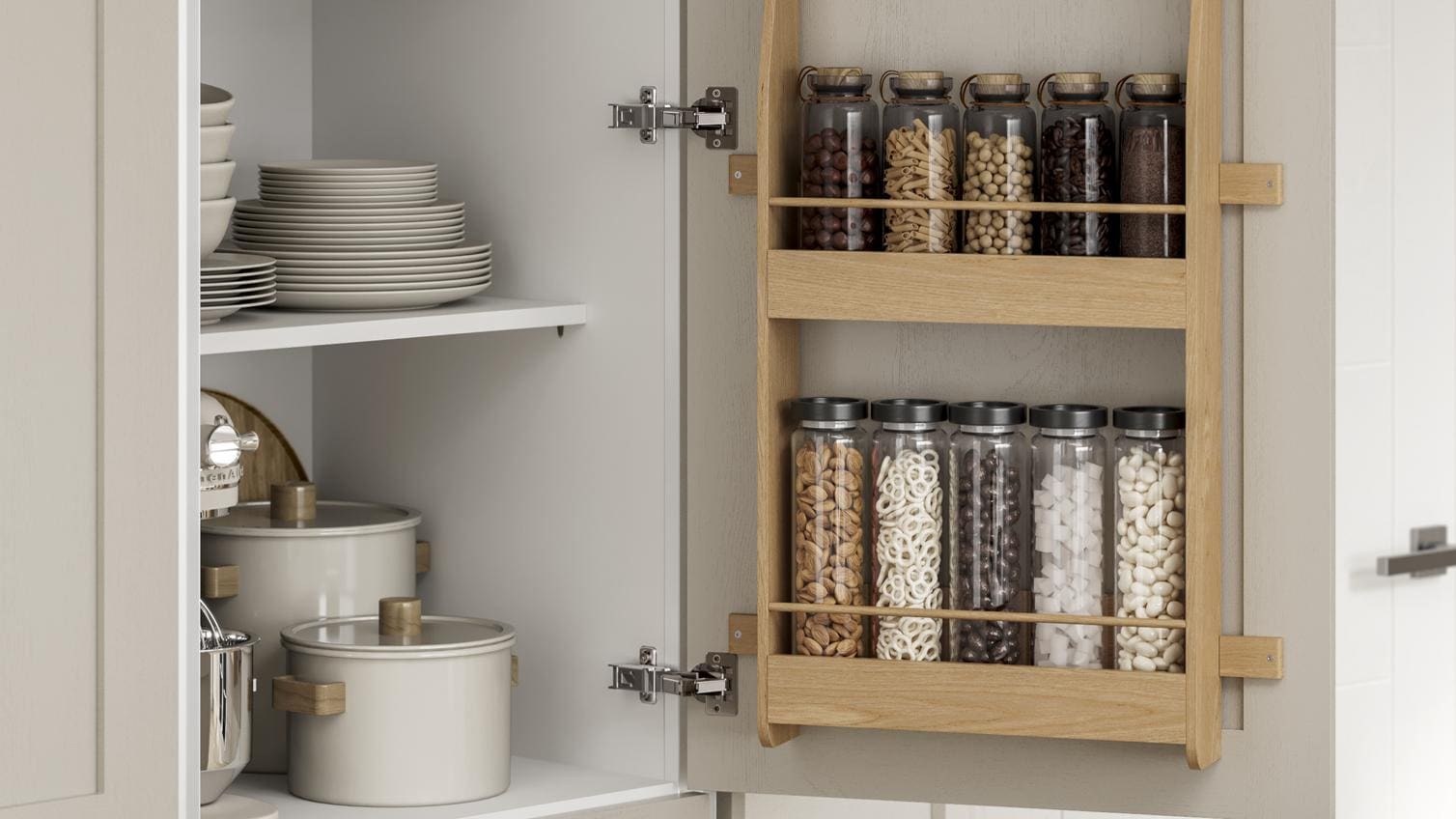 Chilcomb Pebble Handleless Larder Detail