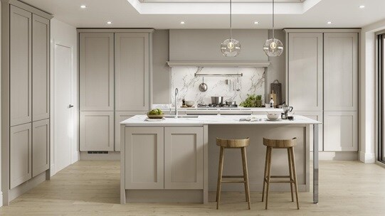 Chilcomb  Pebble Handleless Main Kitchen Set Shot 