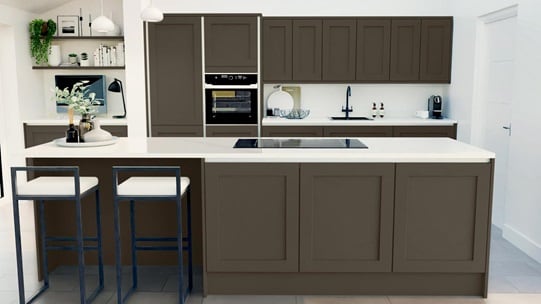 Chilcomb Truffle Handleless EKES Set Shot Island 