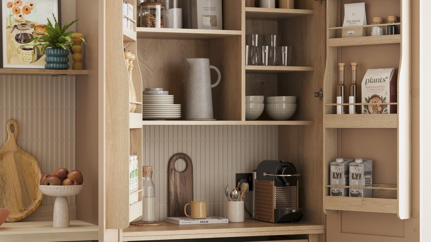 Chilcomb Terracotta Handleless StorageLarder