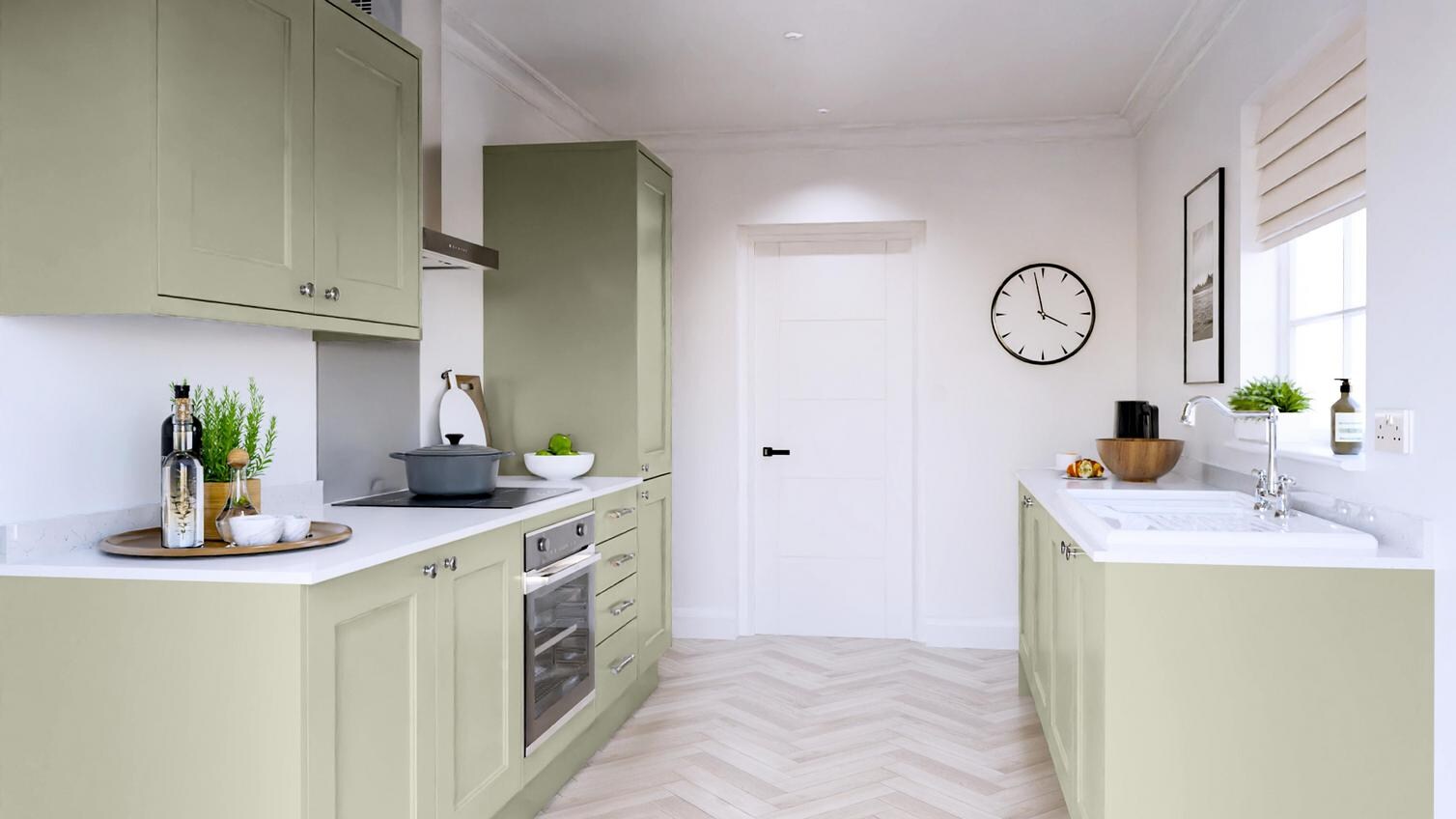Elmbridge Sage Green Galley Kitchen