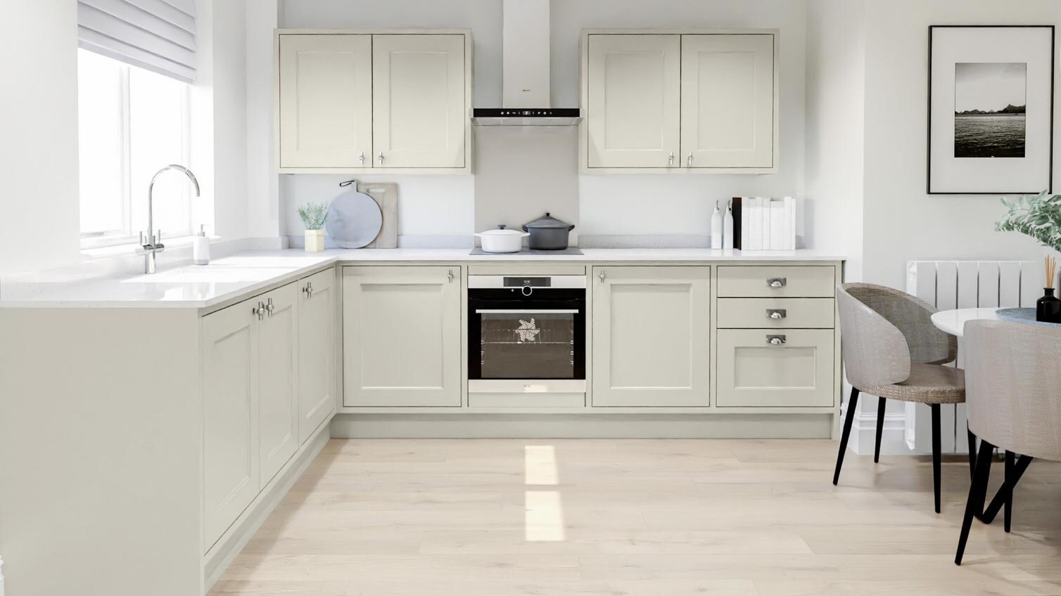 Elmbridge Inframe Porcelain L Shape Kitchen