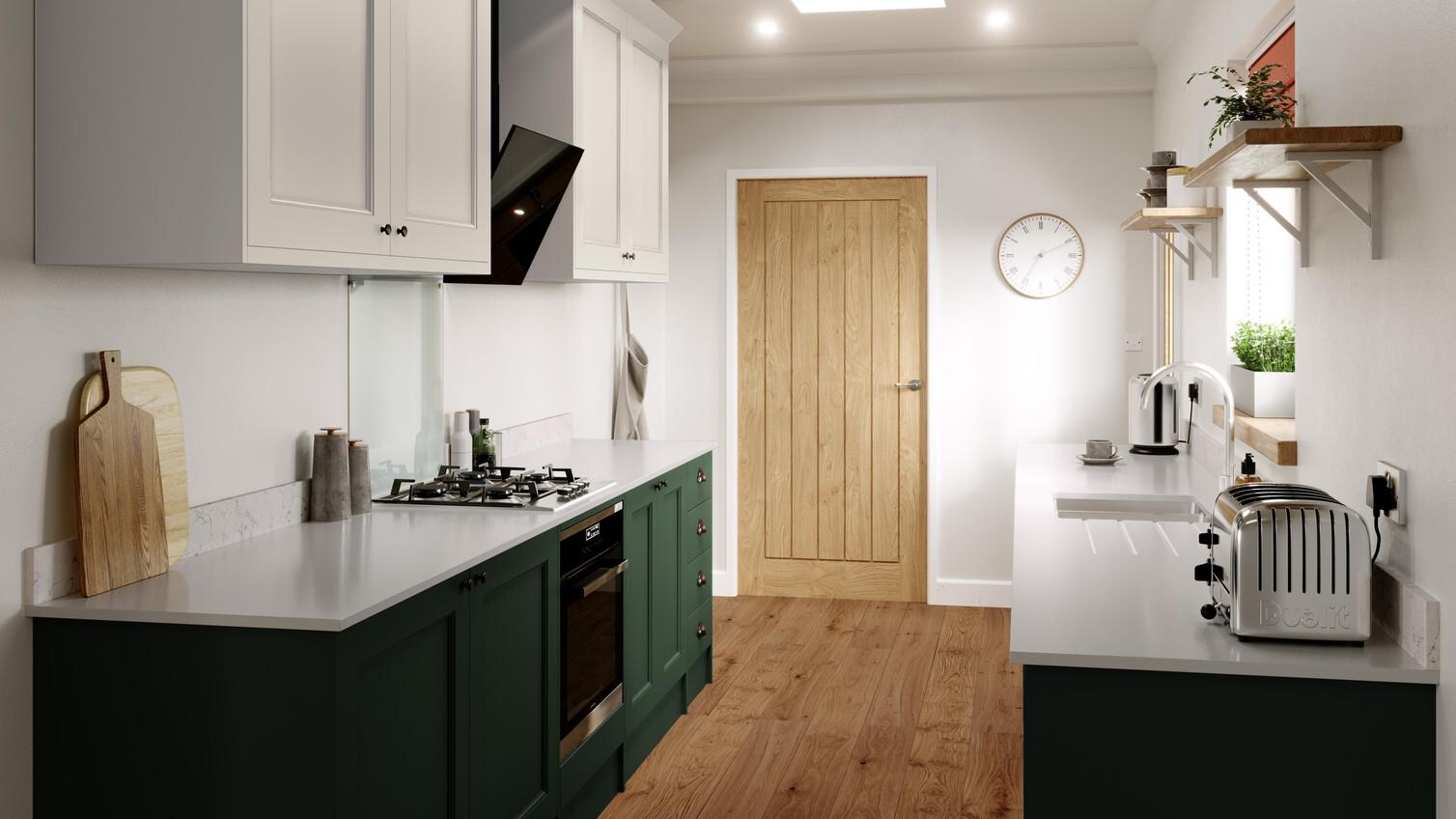 Elmbridge PTO Fir Green and Porcelain EKES Galley