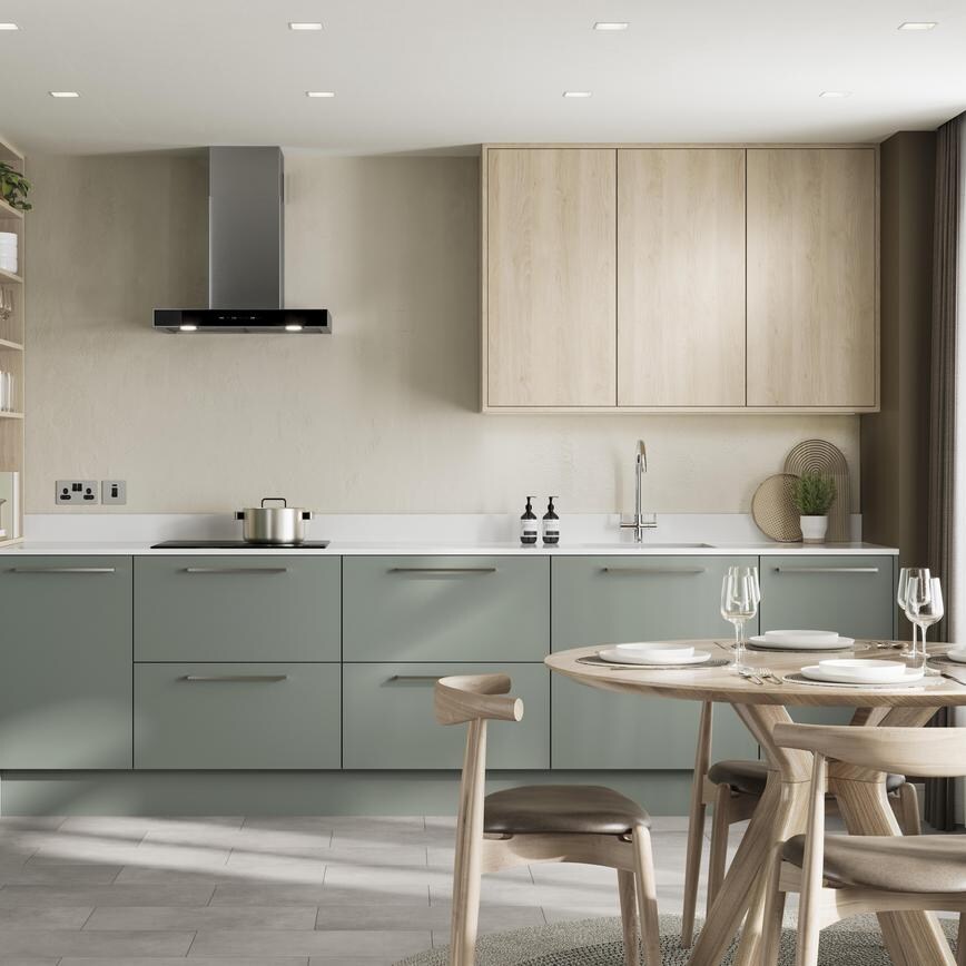 Hockley Textures Oak with Hockley Super Matt Reed Green