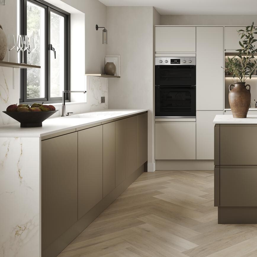 Clerkenwell Matt Metallic Bronze & Super Matt Sandstone Alternative Set Shot